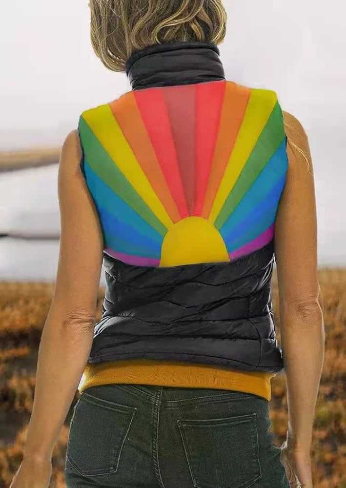 Rainbow down vest Clearance