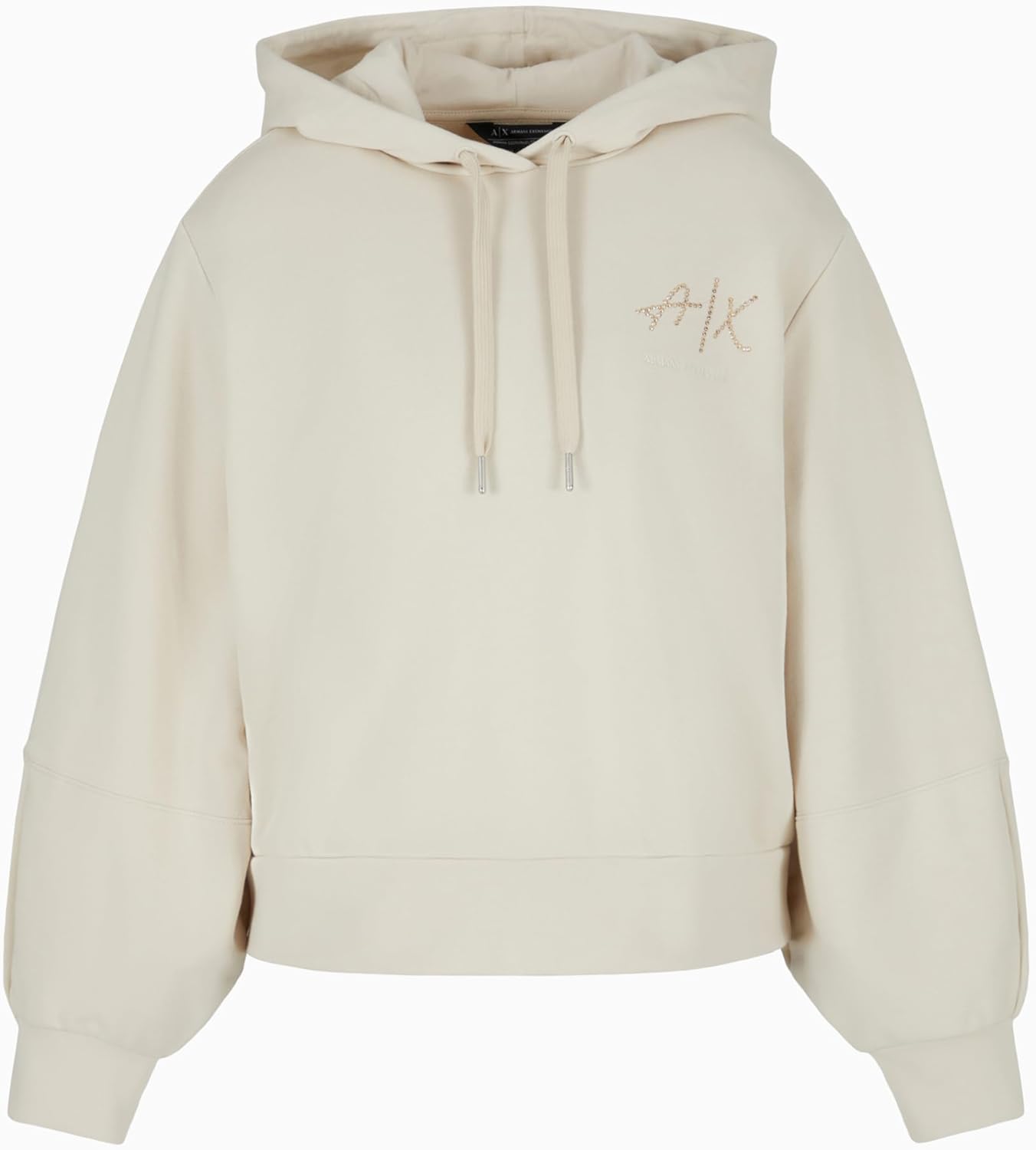 Armani Exchange womens Rhinestone Script Logo Crewneck Pullover Sweatshirt - Image 5