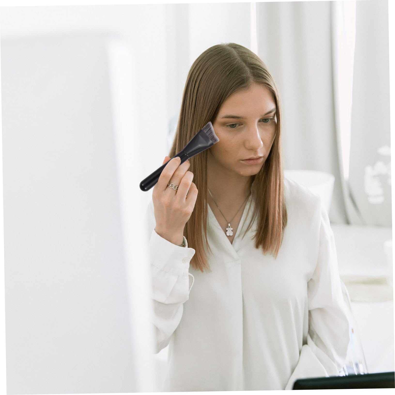 Healeved 4pezzi Shaped Contouring Brush Per Makeup Pennello Fondotinta Legno Nero Per Contouring e Trucco Professionale Strumento Essenziale Per Bellezza e Saloni