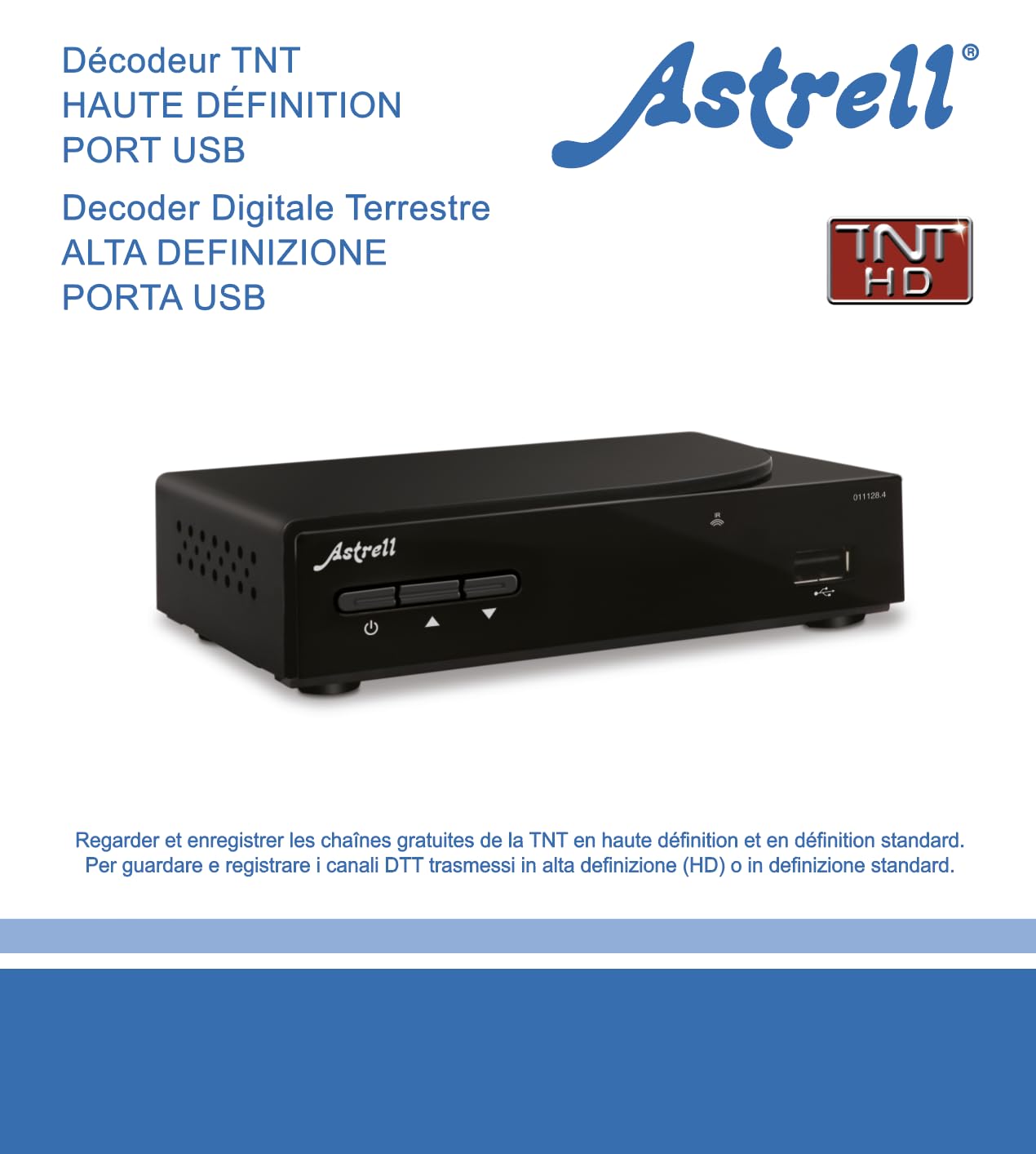 ASTRELL 011128 Décodeur TV TNT HD Télécommande Boitier Tuner Adaptateur Recepteur Chaine Gratuites Télé Antenne Port USB HDMI Péritel Noir