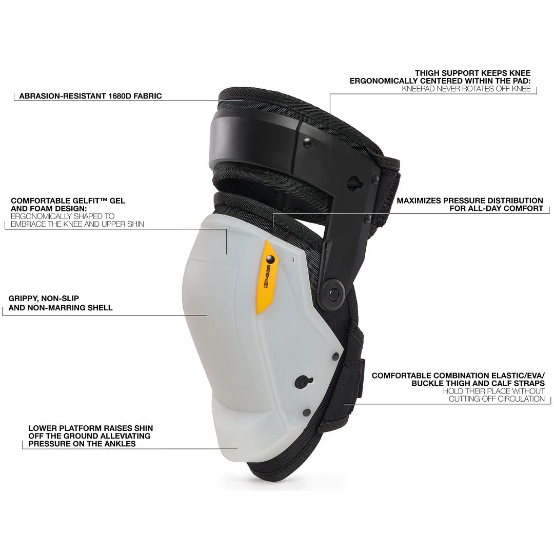 ToughBuilt KP-G3R Gelfit Grip Genouillères de stabilisation pour cuisse