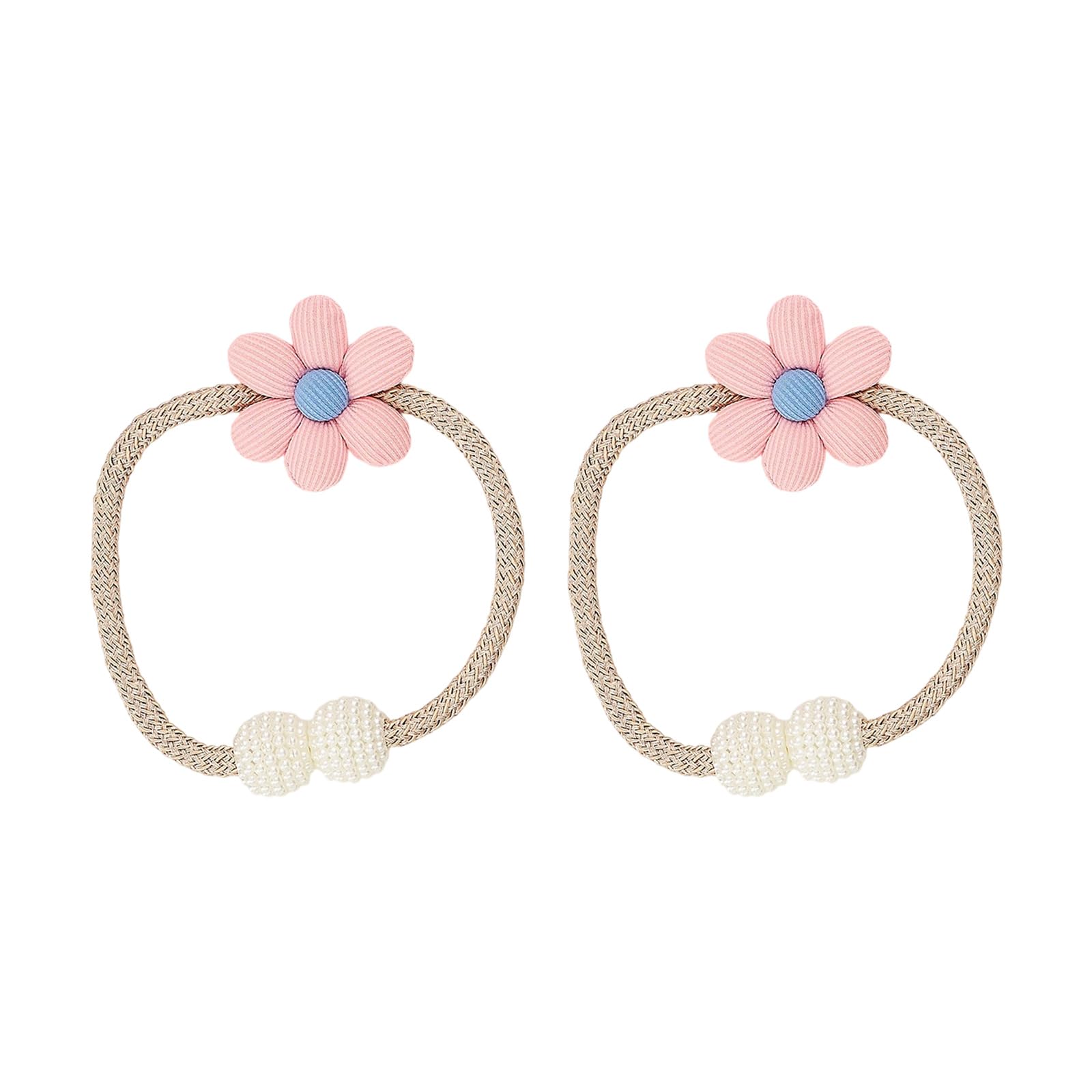 Kalttoy Decorative Curtain Holdbacks Flower Buckles Rope Drapery Holders Tie Back Home Curtain Tiebacks Decorative Flower Holdbacks Buckles