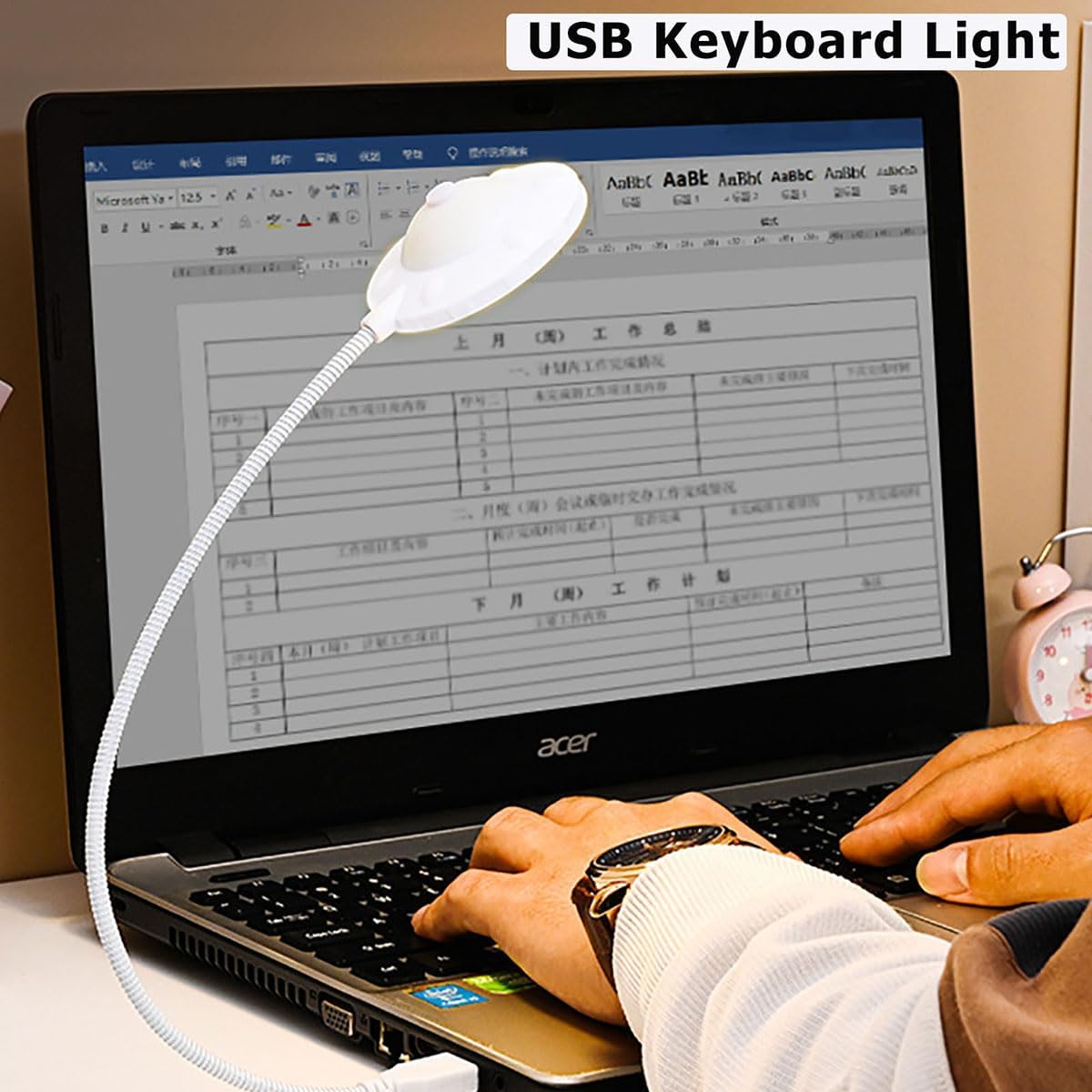 Usb Reading Lamp, Mini Flexible USB LED Nightlight for Computer Keyboard Laptop Notebook, Cute Ufo Shaped Children Kids Gifts Lamp + White/Warm Light Adjustable and On/Off Setting