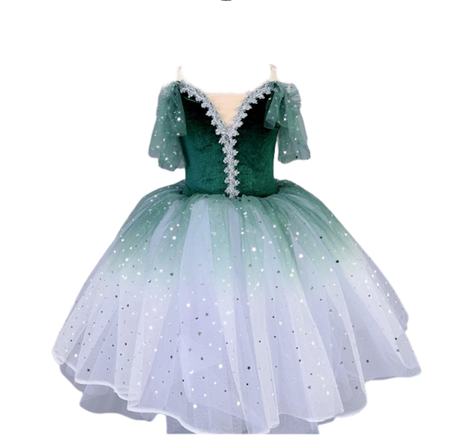 Robe Tutu pour Ballet, Tenue de Danse, Costume de Ballerine pour Enfant, Robe Longue en Tulle pour Le Spectacle du Lac des cygnes