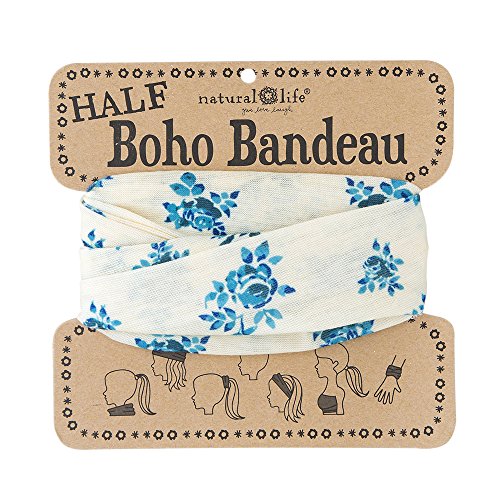 Cream Indigo Roses Boho Bandeaus