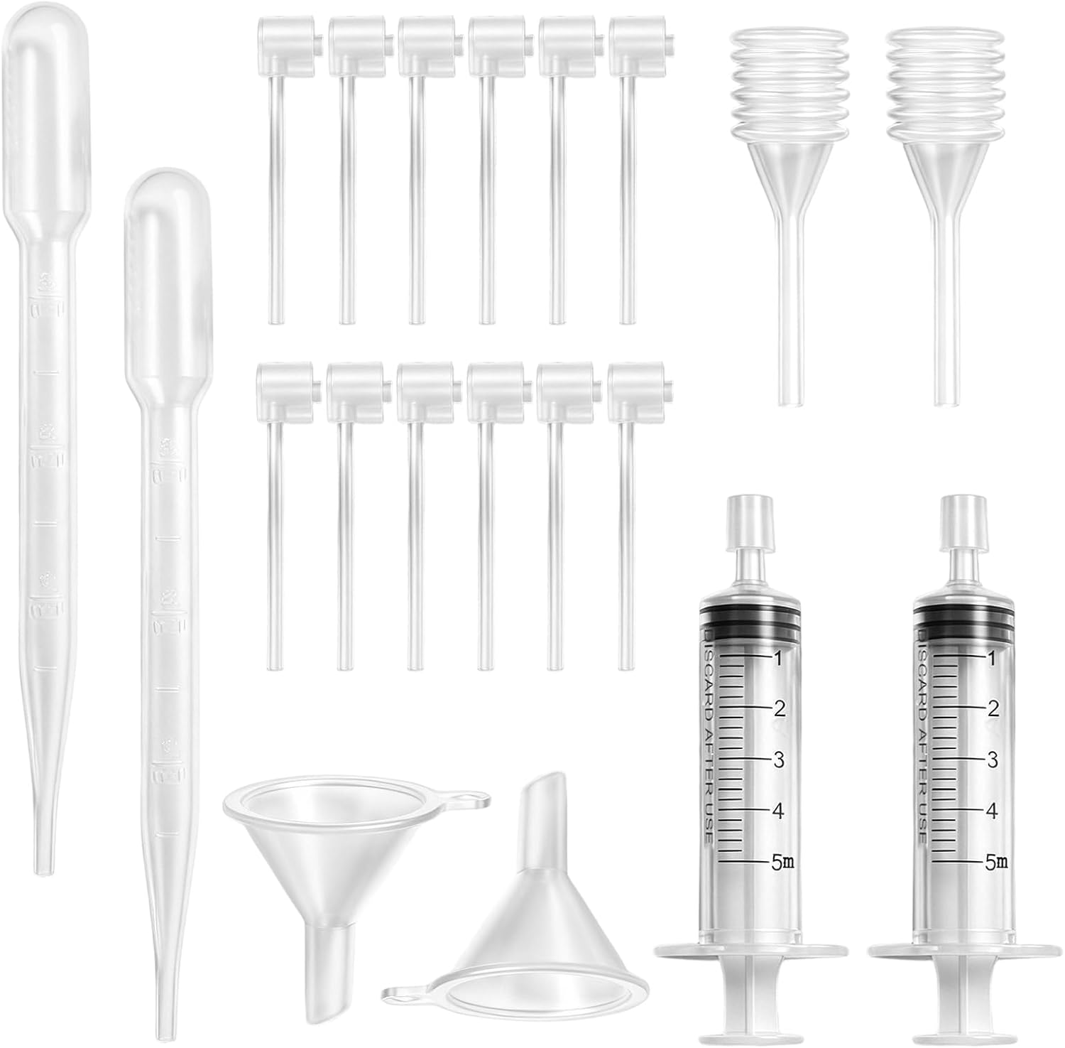 20 Pcs Perfume Decanter Kit, Plastic Perfume Dispenser Transfer Tools, Perfumes Syringe Extractor & Funnel Set, Plastic Fragrance Decant Kit for Travel, Cologne & Essential Oils (Clear)