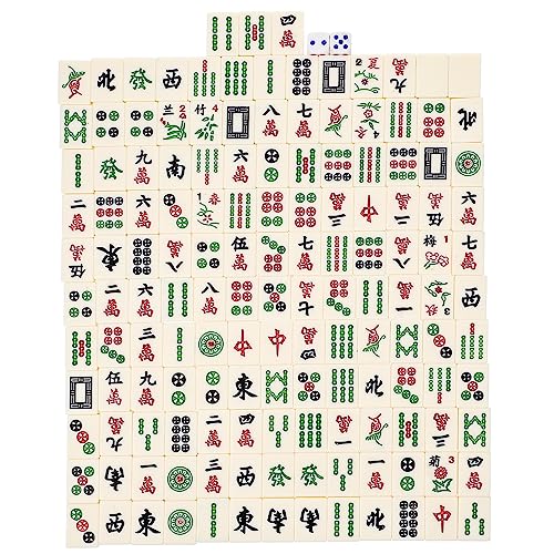 SUPVOX Compact Mahjong Kit 1 Set Travel Mahjong for Friends Outdoor Majiang Game Set Material