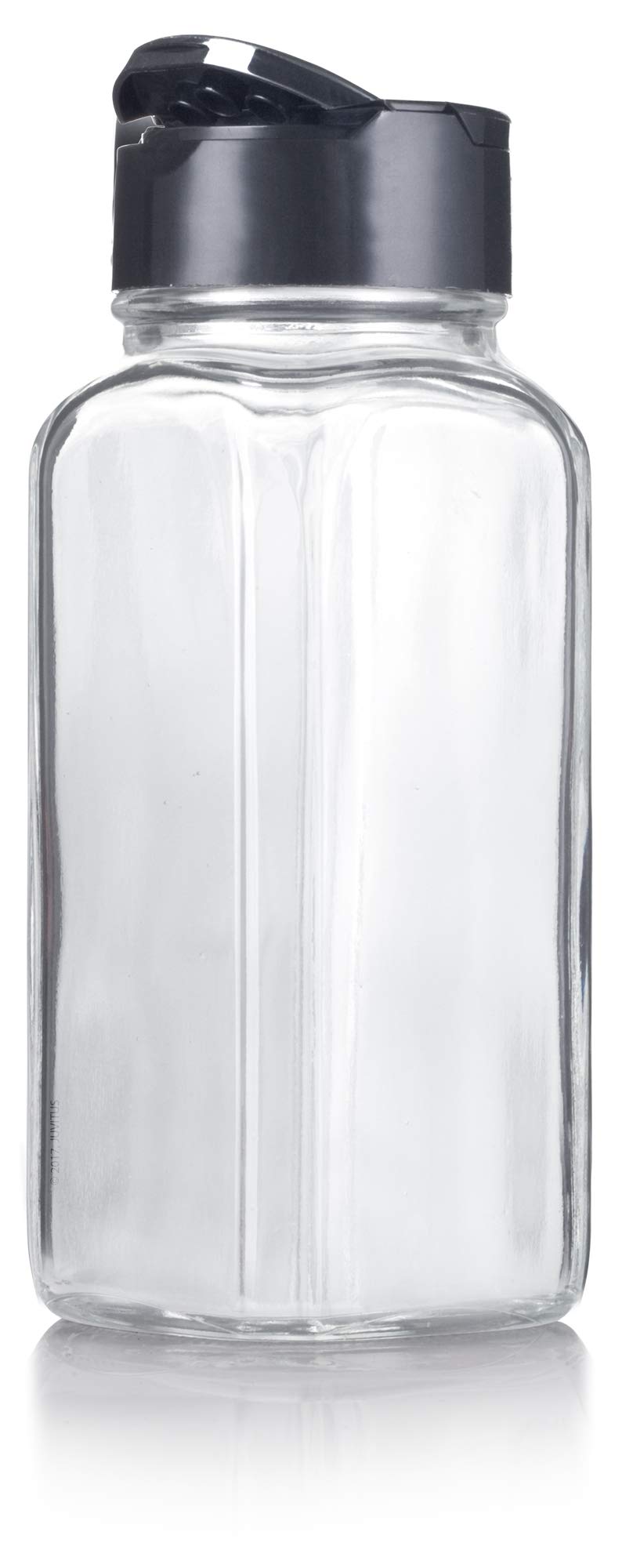 4 oz / 120 ml Clear Glass Square Spice Jar with Black Sifter (12 pack