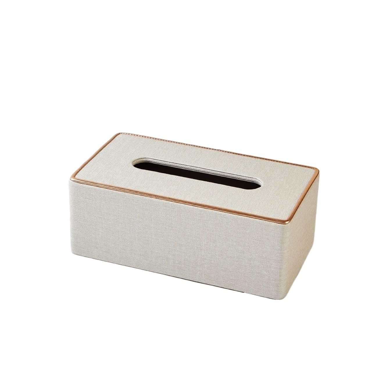 Aimanqi White Paper Box Leather Tissue Box Ornament Household Paper Box(White)