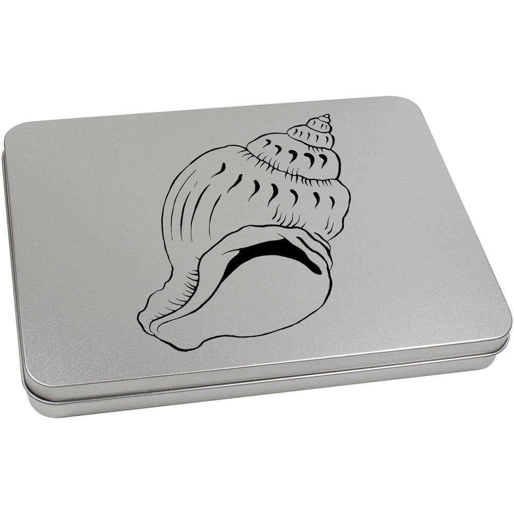 Azeeda 220mm 'Conch Shell' Metal Hinged Tin/Storage Box (TT00098319)