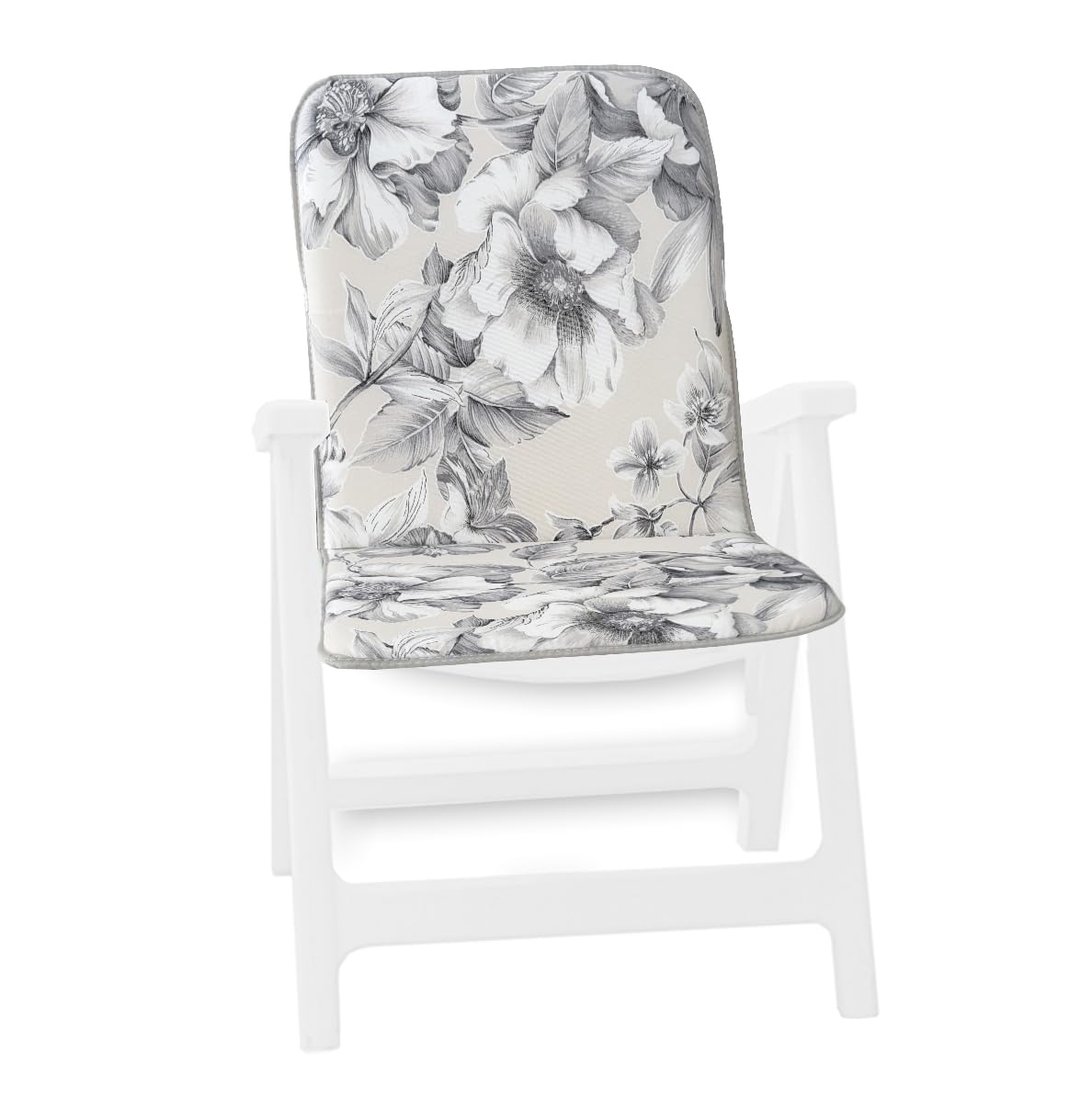 emmevi Shabby Chic Flower Garden Chair Cushion Folding Soft Back Chair Cover with Elastic Bands