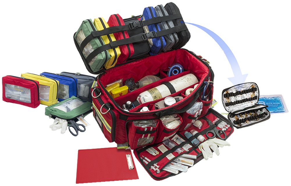Bolsa de emergencias para soporte vital avanzado. "Critical´s" Rojo
