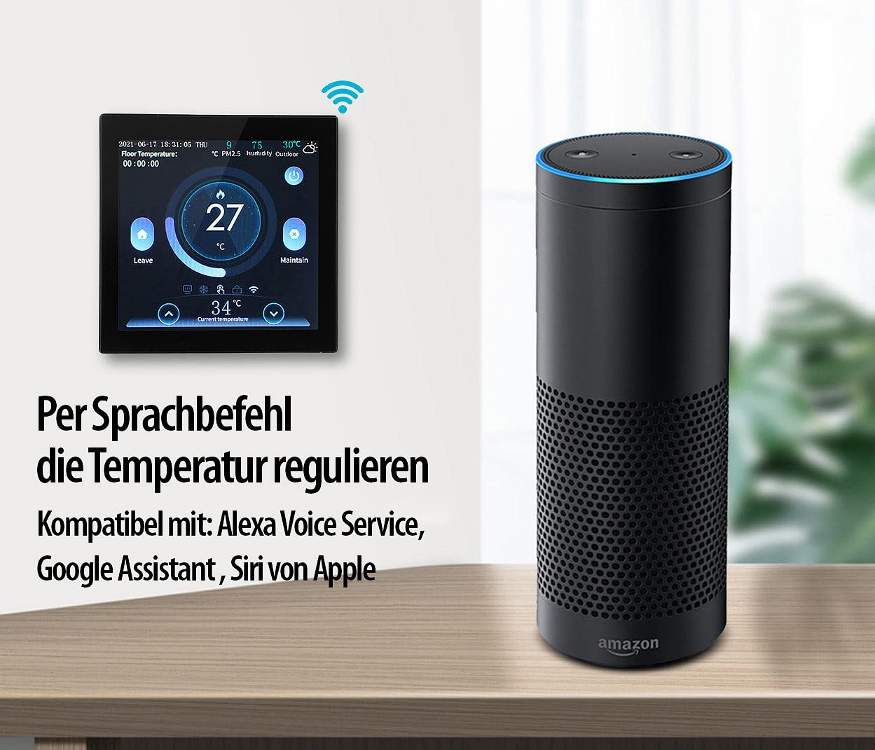revolt Thermostat Fußboden: 2er-Set WLAN-Thermostate für Fußbodenheizungen, Touchdisplay (Infrarotheizung WLAN, Wandthermostat Heizung, Handy)