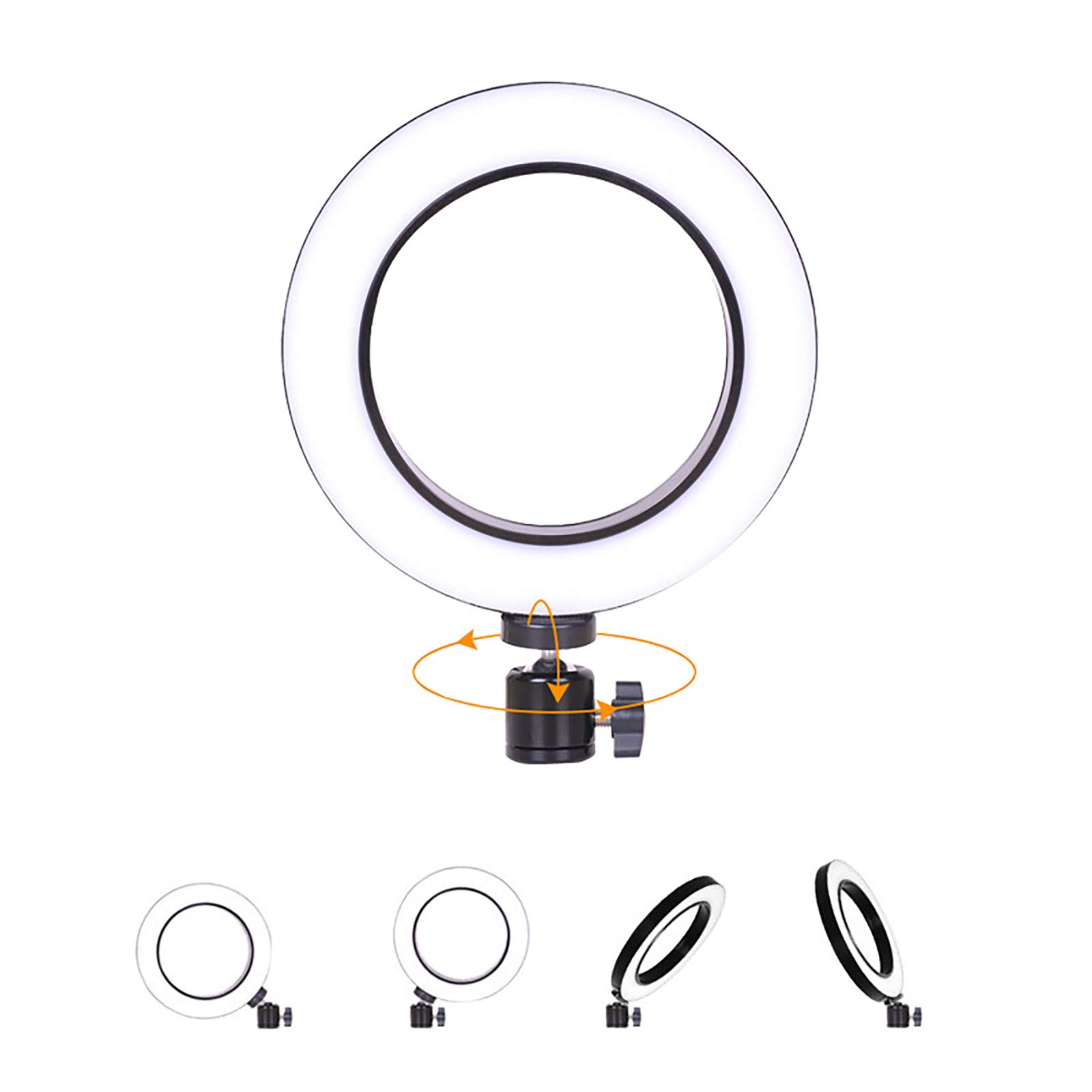 Anello Luminoso da 6 Pollici, Mini Anello Luminoso con Supporto per treppiede, Anello Luminoso da Tavolo per Trucco Youtube Selfie Realizzazione di Video, 3 Colori 10 Livelli di luminosità