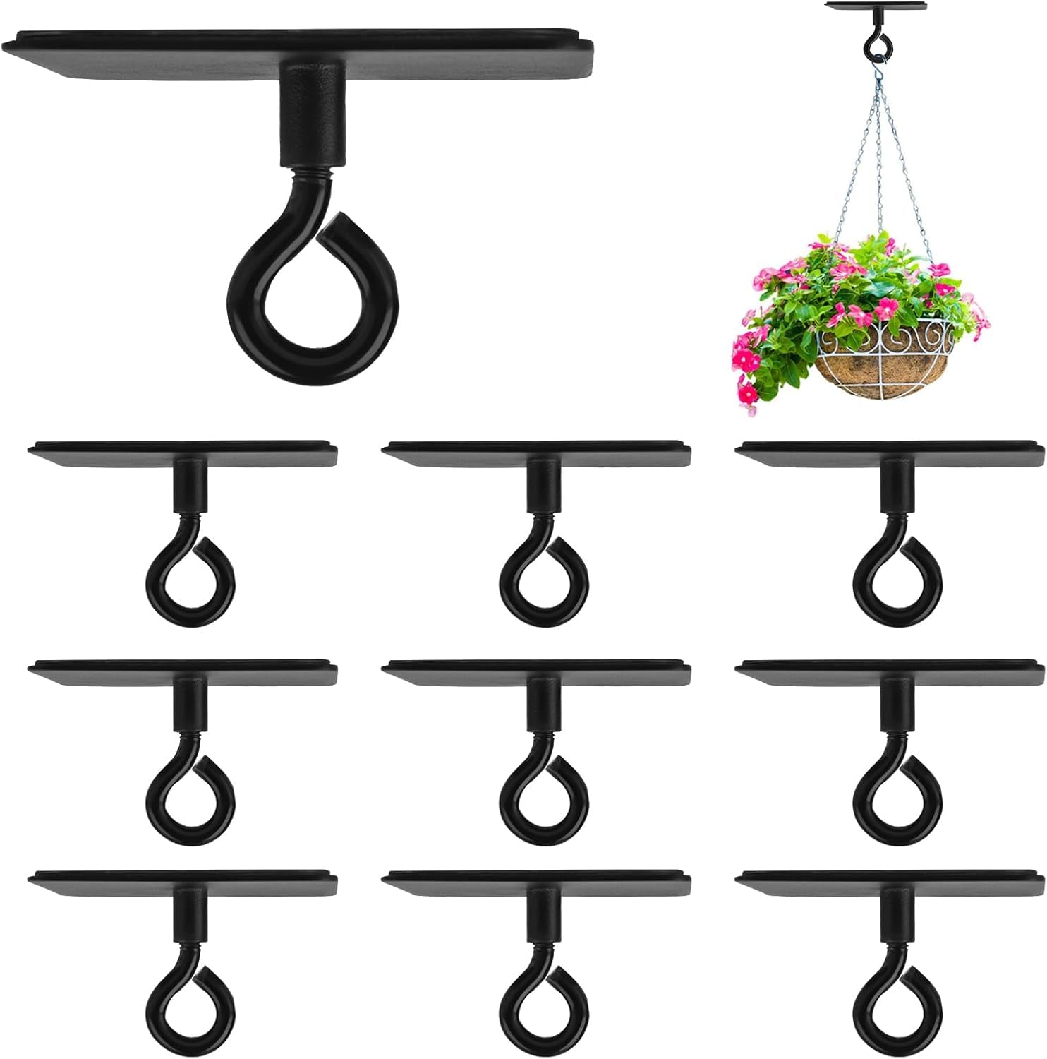 Amazon.com: AccEncyc No Hole Adhesive Ceiling Hooks 10Pcs No Drill