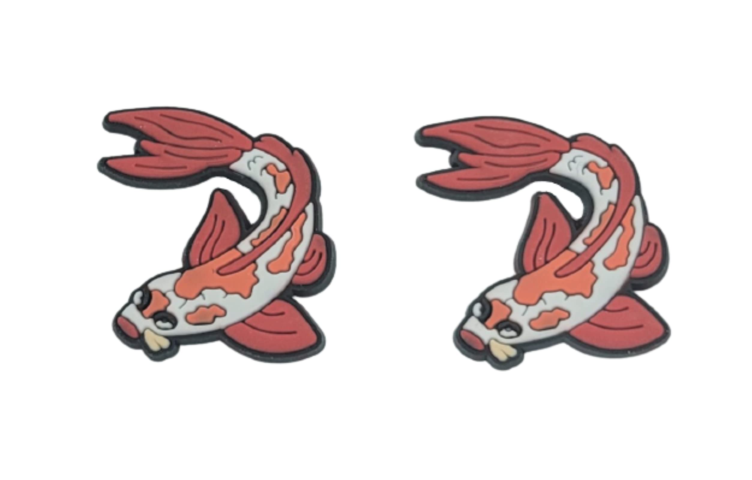 K O I Fish Shoe Charm compatible with Crocs Clogs Wristbands Set of 2 Jinli