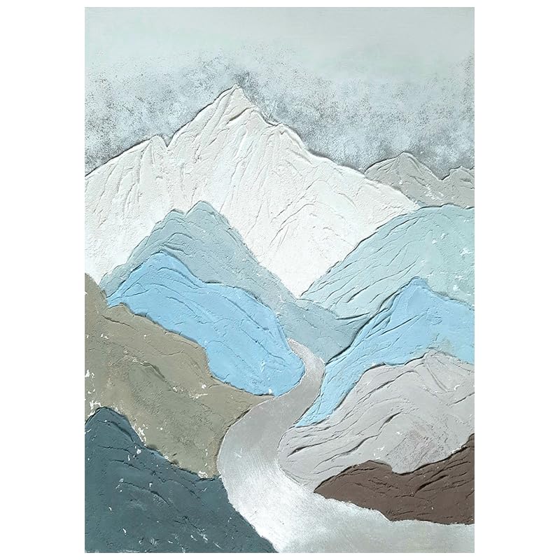 Paysage de sentier de montagne abstrait sur toile pour réveiller un mur blanc de salon