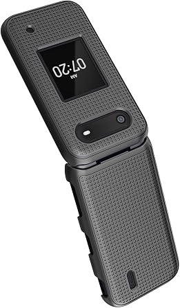 Nakedcellphone Grid Series for Nokia 2760 2780 Flip Phone Case - Black | Protective Hard Shell Cover, Satisfying Texture, Matte, For N139DL, TA-1398, TA-1451, TA-1420
