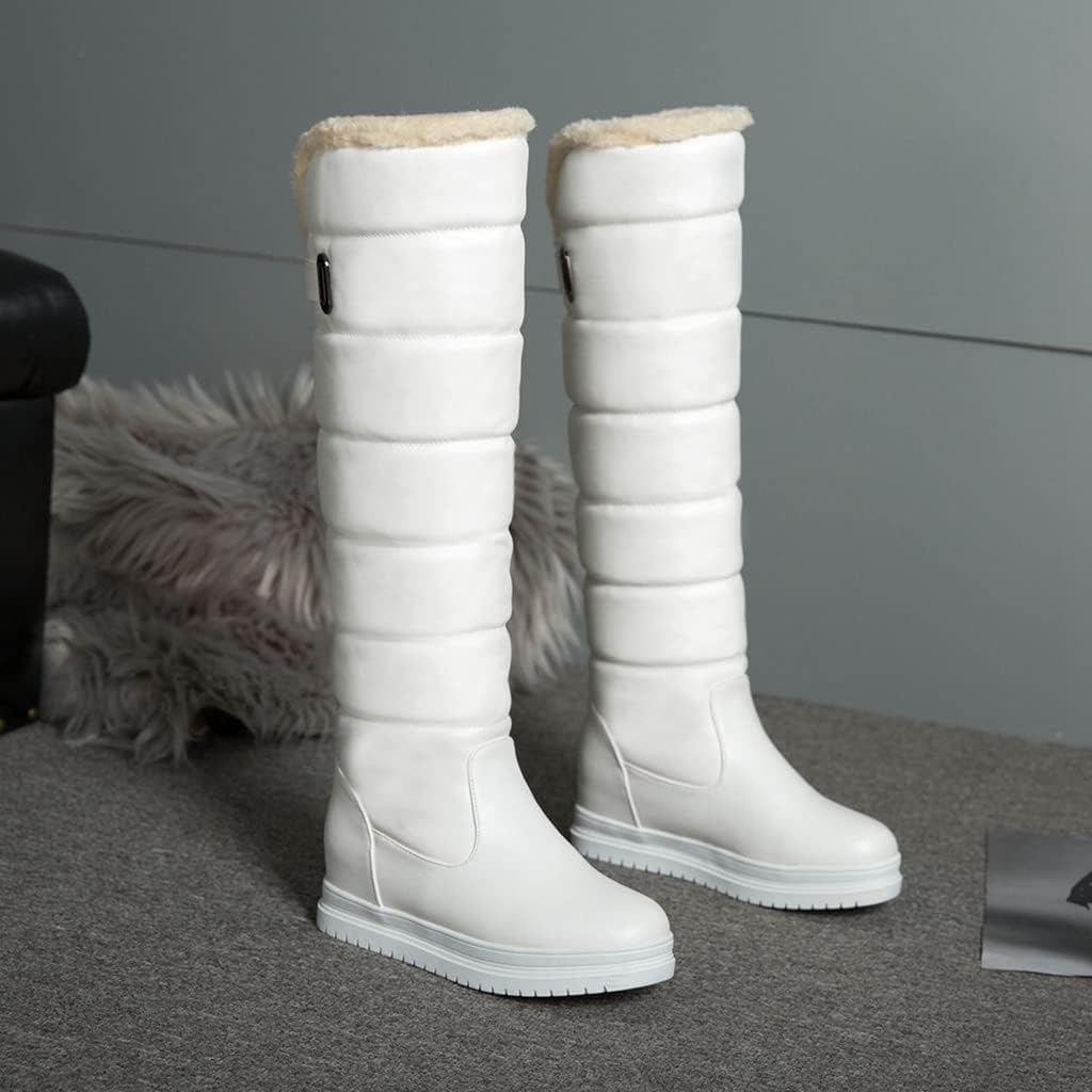 KRIDDR Women's Winter Snow Boots Water-Resistant Anti-Slip Plush Lined Frosty Cold Weather Warm Knee High Tall Snow Boots