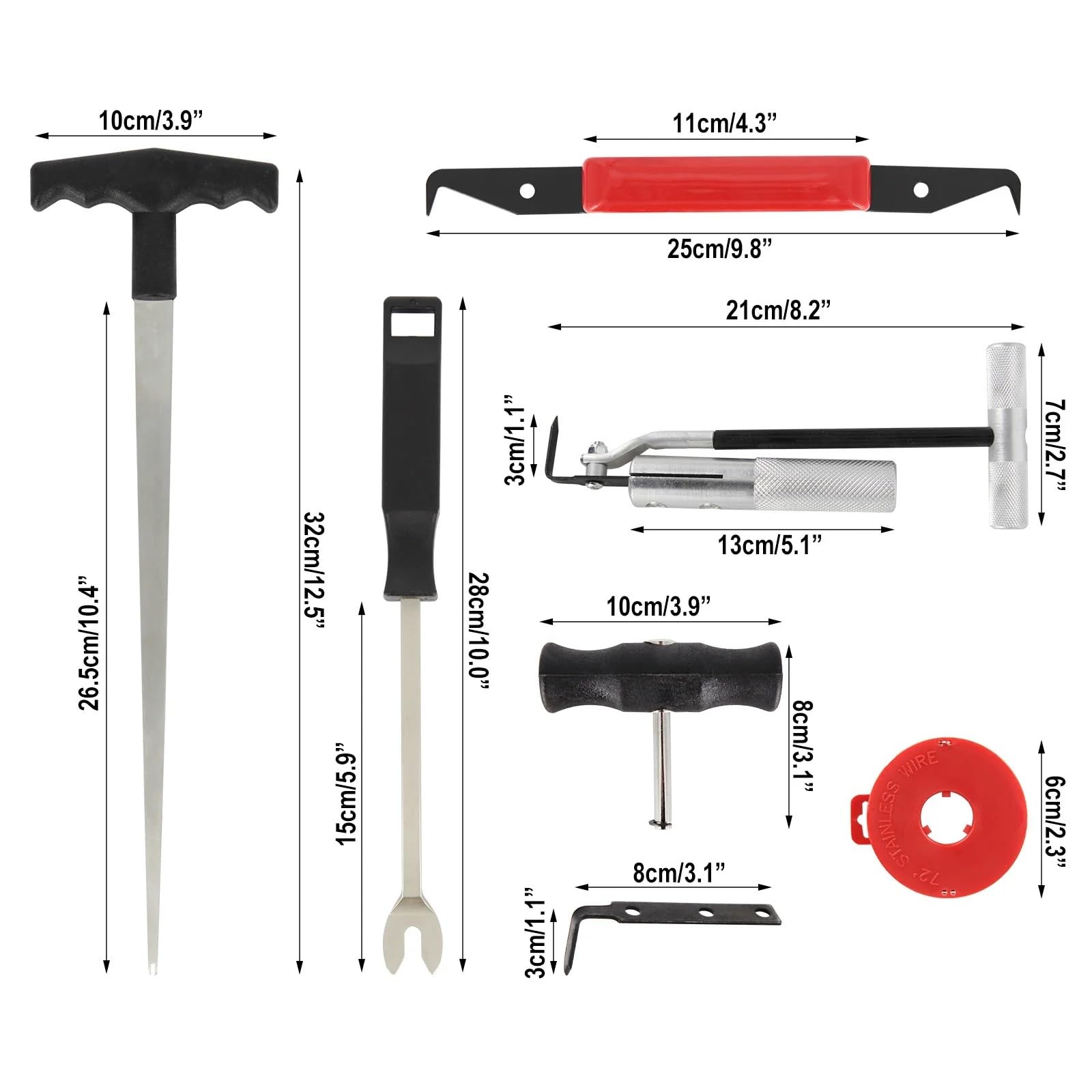 Kit de 7 Herramientas Profesionales for Quitar Parabrisas Coche, reparación for Cristales Ventanas para Hogar o Garaje