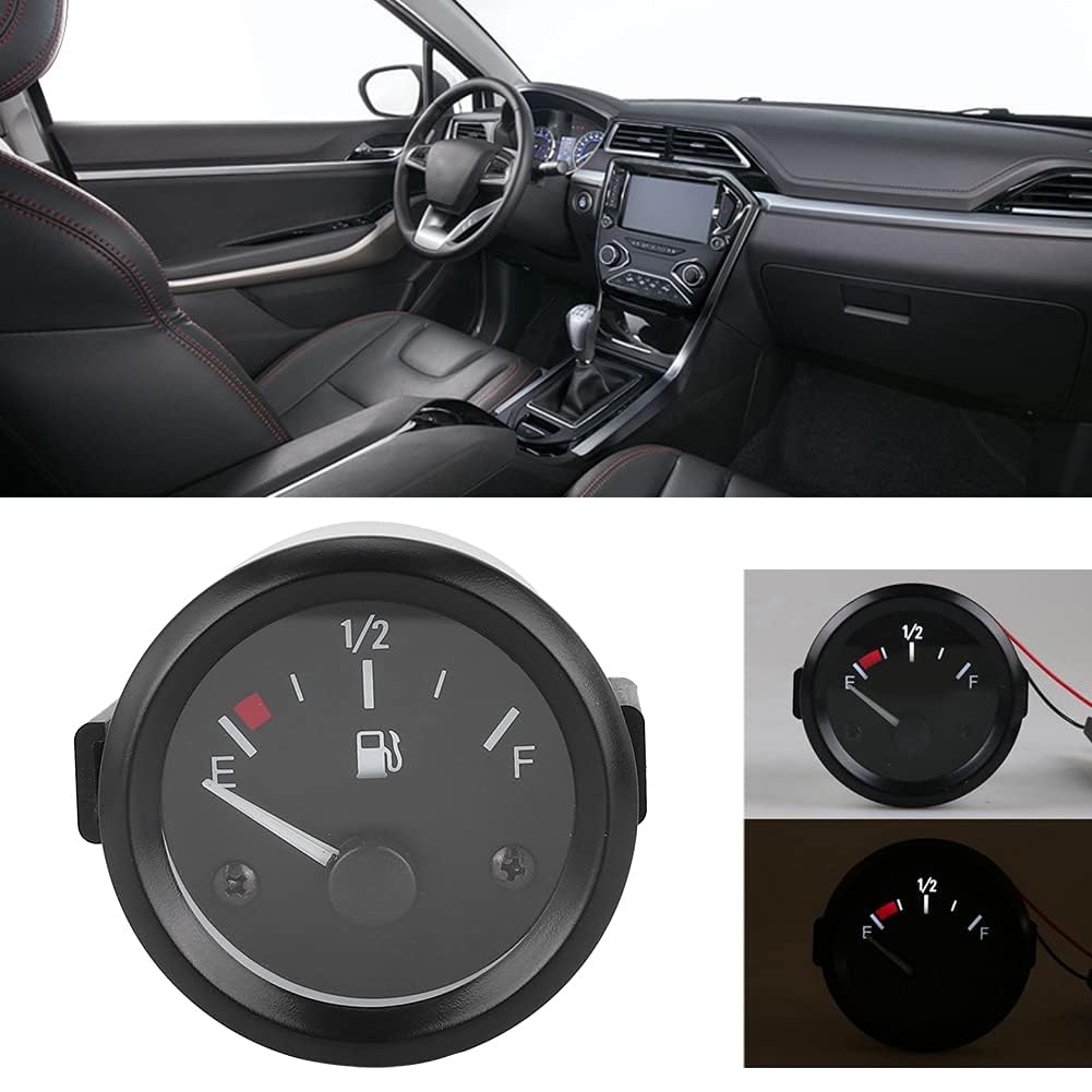 Misuratore Carburante Aramox, Misuratore Carburante 2 Pollici con Indicatore Puntatore Sensore Livello Carburante Parti Universali 12V