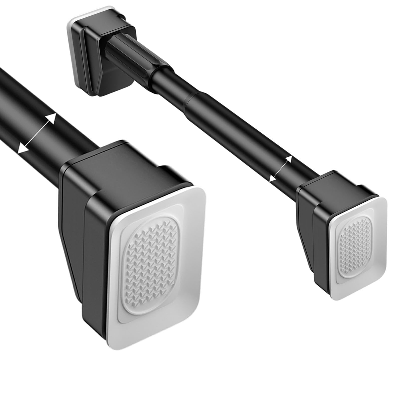 WQPMNYG Adjustable Shower Curtain Rod 40-500cm, No Drill Tension Rod for Bathroom, Closet & Kitchen, Stainless Steel, Black (210-300cm / 83-118in)