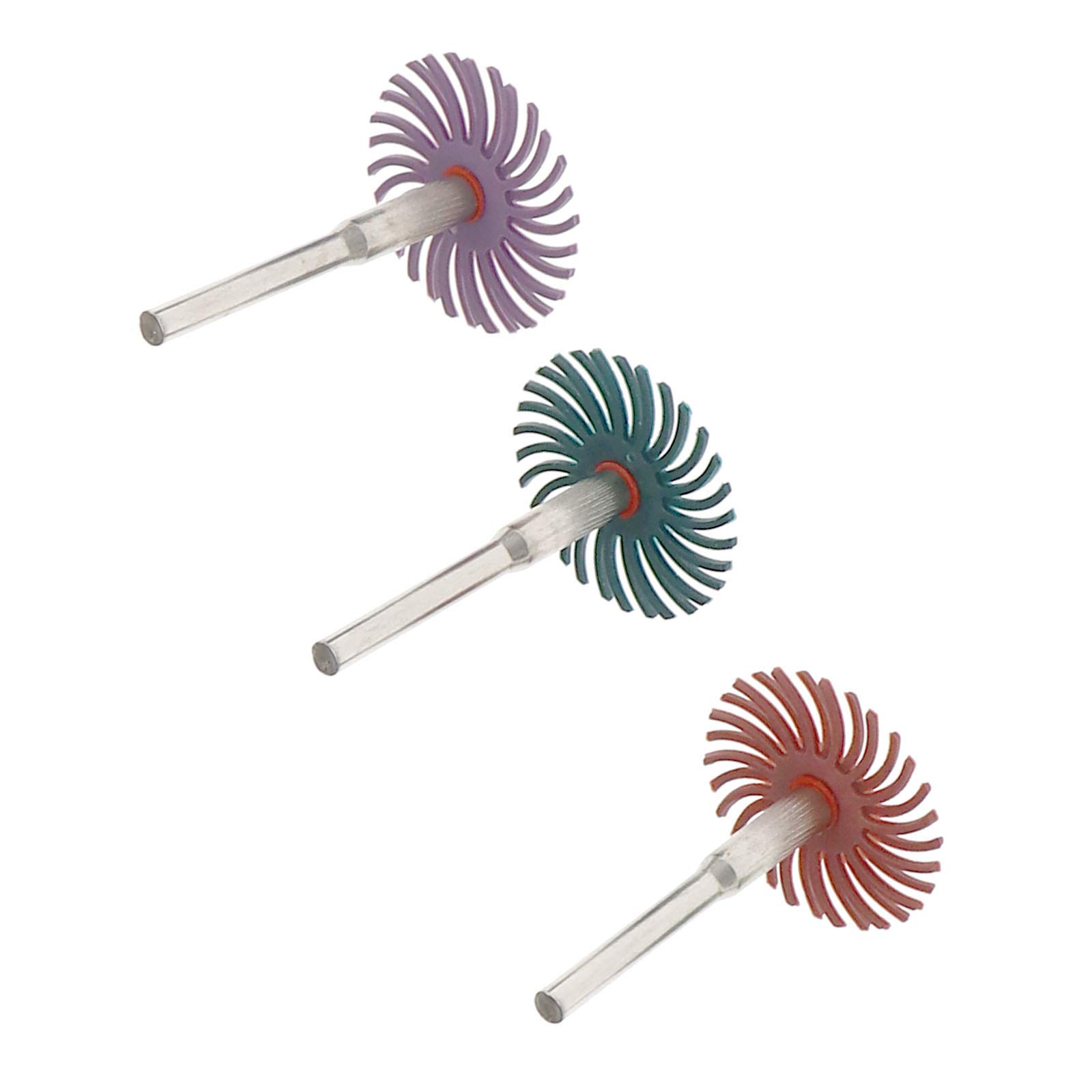ENET Set de 60pcs Disque Brosses Radiales Poils de Roue à Disques 6 Grilles Kit Abrasive Outil Rotatif pour Polissage de Bijoux