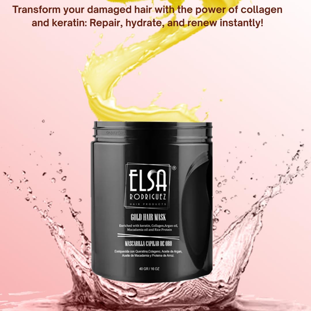 Amazon.com: Elsa Rodriguez, Gold hair mask, treatment deep