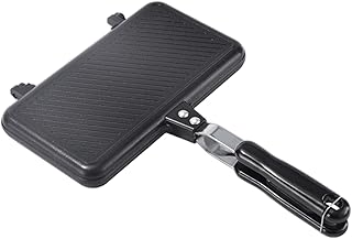 Sandwich Maker, Non-Stick Removable Heat-Conductive Metal Sandwich Press with Secure Lock Double-Sided Grilled Cheese Maker with Handle for Home Kitchen Breakfast Camping