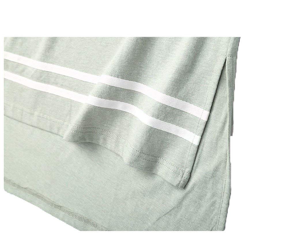 Sukienka nocna damska elegancka moda przytulna miękka koszula ubrania sukienki letnie z nadrukiem koszula nocna z krótkim rękawem okrągły dekolt otwarty widelec sukienka do spania piżama, ZIELONY, M