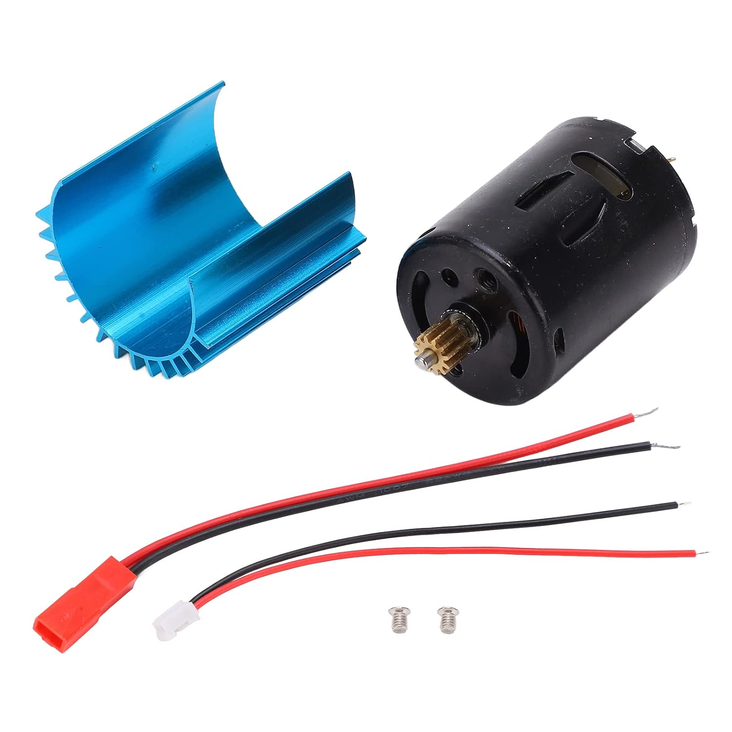 370 RC Car Motor, Mini Motor, 52000 RPM High Speed, Aluminum Alloy and Copper Material, Replacement for D12, Diameter 24.4mm / 0.96in, Length 45mm / 1.77in