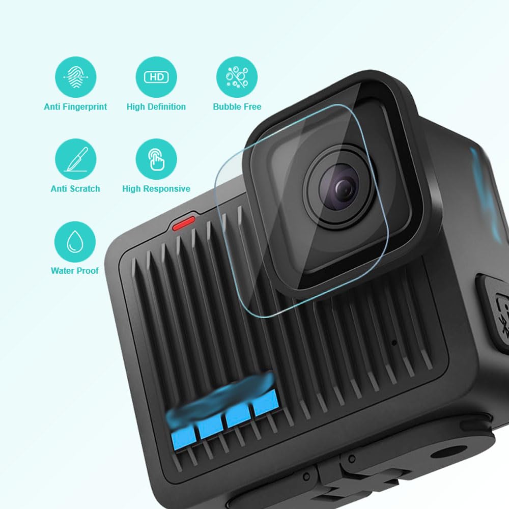 iDaPro Screen Protector+ Lens Protector do GoPro Hero 4K, Szkło 9H | 2 ekran + 2 obiektyw + pudełko ABS. Twardość 9H, odporne na rysy, bez bąbelków, HD, antyodciskowe, łatwy montaż.