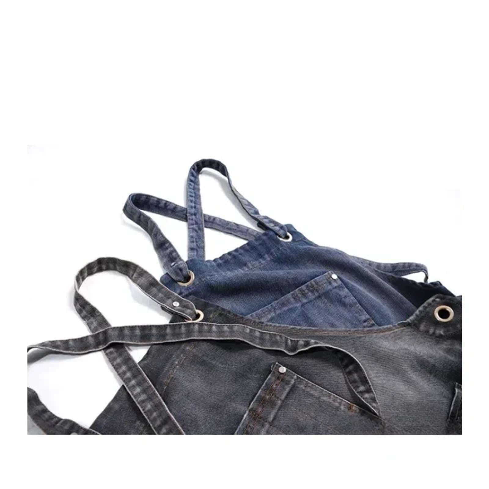 Lot de 2 tabliers en jean épais avec poche for femme et homme, idéal for coiffeur, barista, café, salon coiffure pour Hommes et Femmes