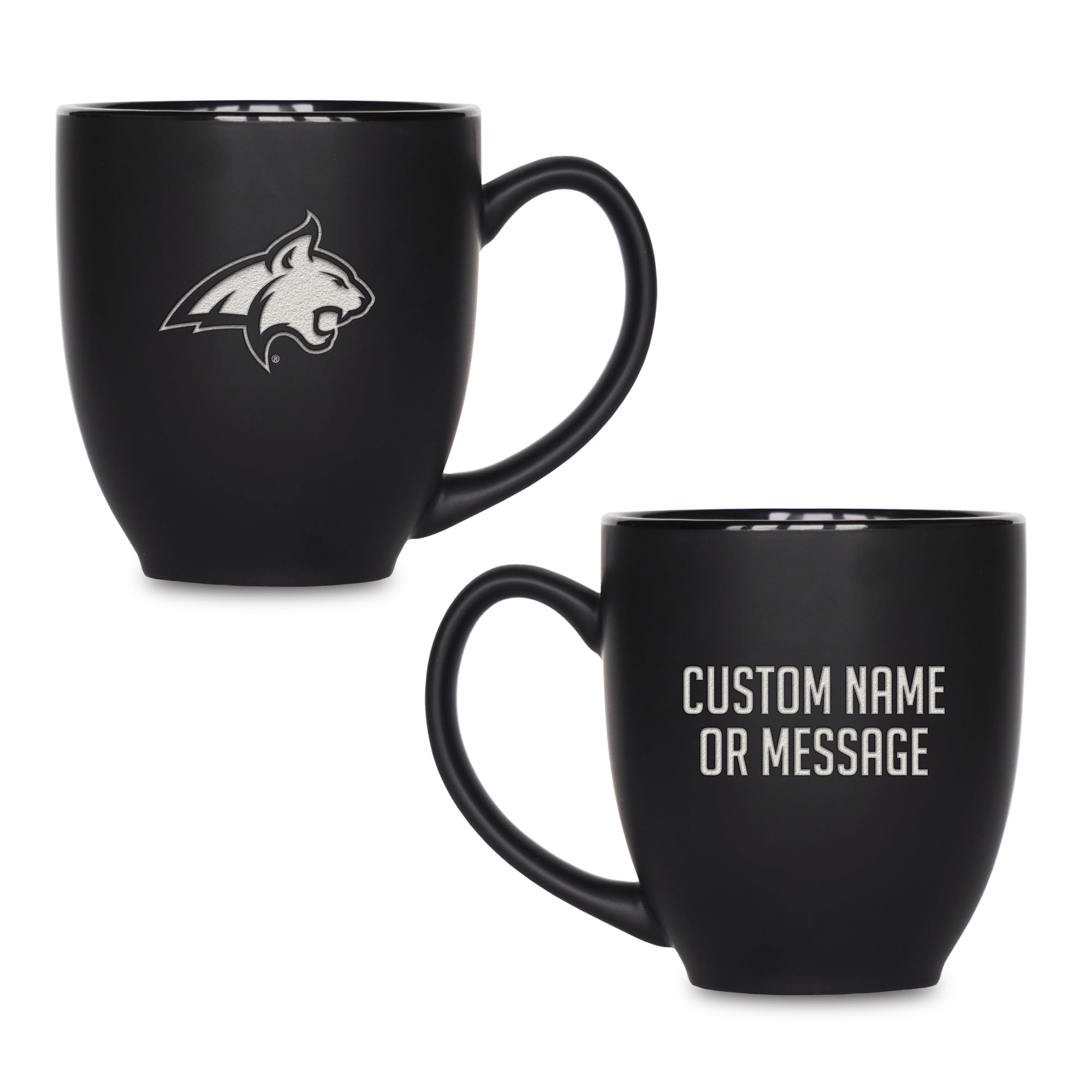 Rico Industries NCAA Primary 15-Oz Personalized Matte Black Bistro Mug - for Hot or Cold Drinks