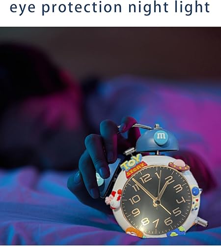 Miniatura 4 de Reloj despertador para niños, reloj analógico para niños, relojes despertadores para dormitorios con personas que duermen mucho con calcomanías de