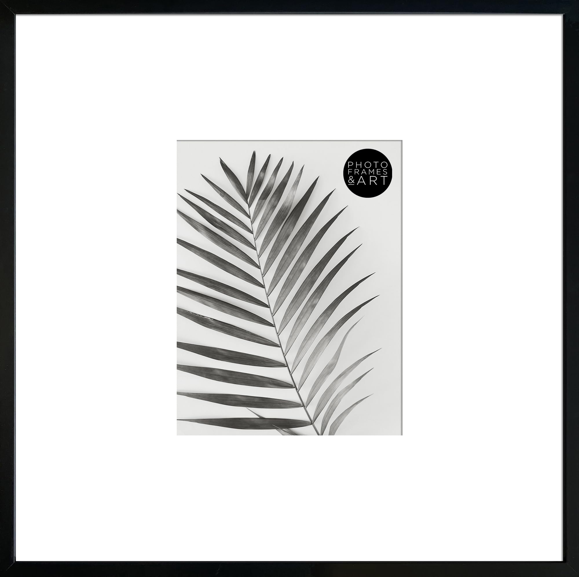Pf+A Black Large Square Frame For 10X8 Picture - Perspex Window - Wooden Wincheser Premium Photo Picture Frame / 18X18 Frame For 10X8 Photograph