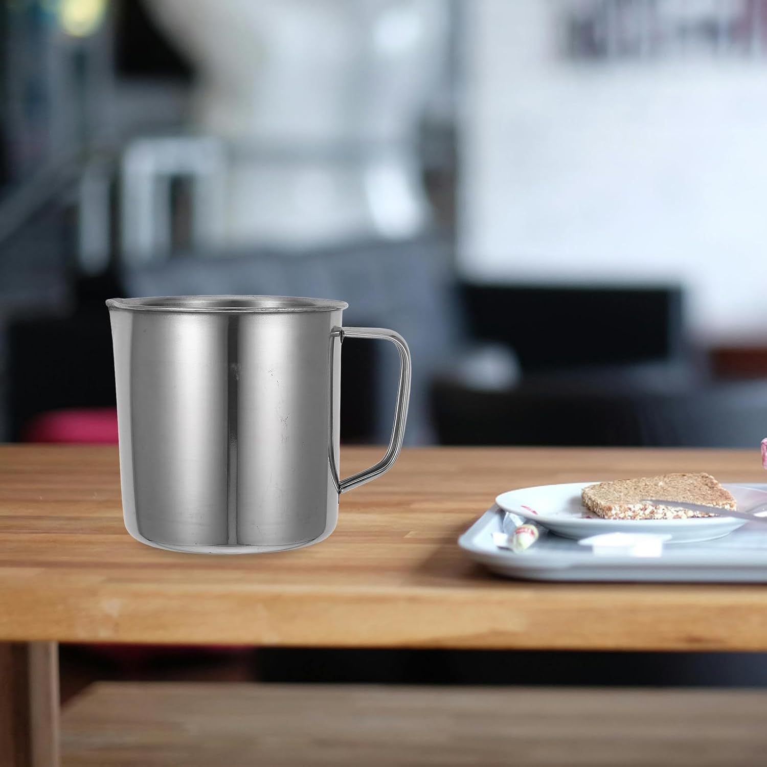 Garneck Liquid Measuring Cups with Precise Measurements Stainless Steel 2pcs and Wear-resistant Finish, 500ml and 1000ml Capacity, for Picnics and Cosmetic Applications
