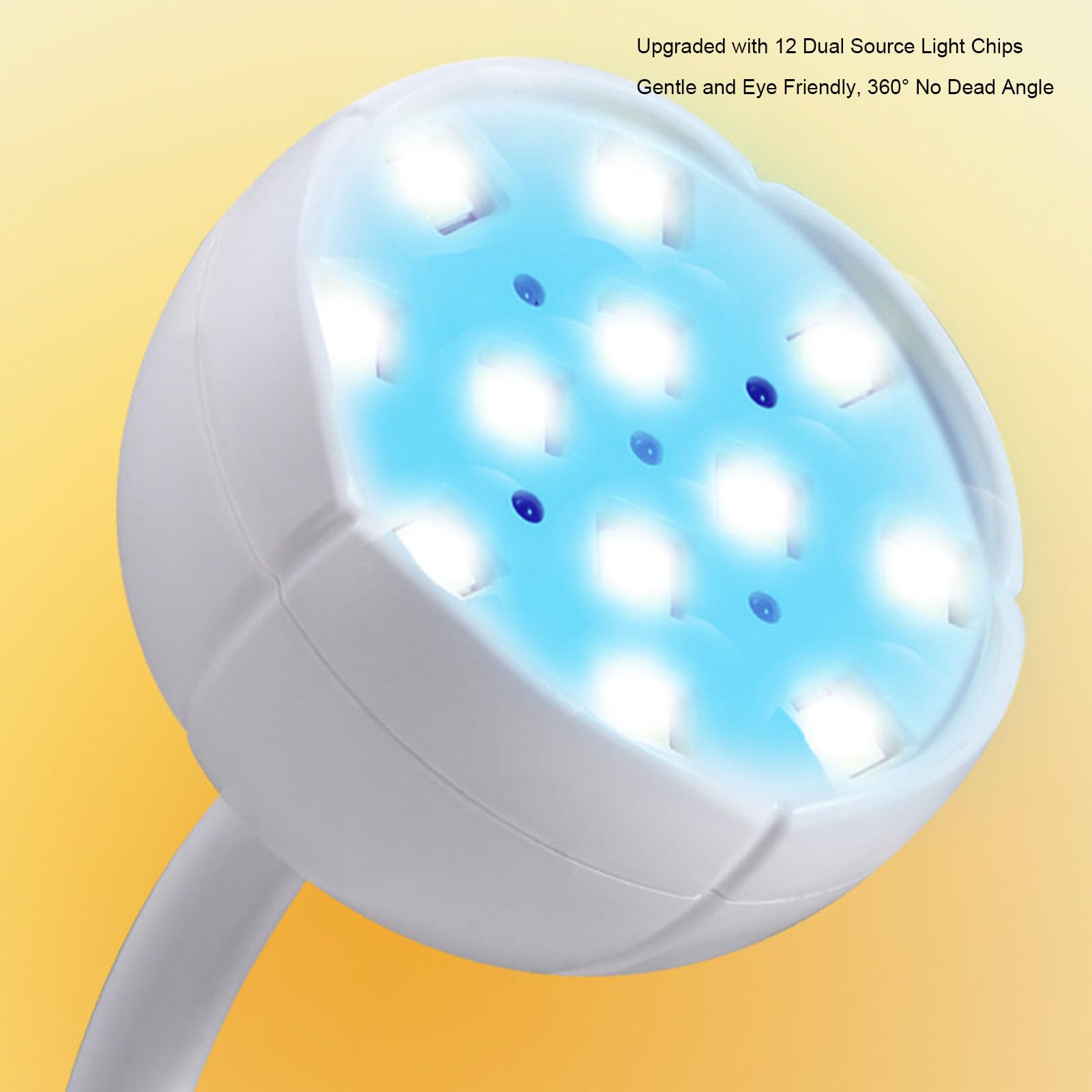 Lámpara de Uñas LED, Luz UV Recargable USB Inalámbrica de 36 W con Sensor Infrarrojo Inteligente y Cuello de Cisne Ajustable, 3 Configuraciones de (Galvanizado blanco con sensor