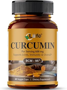 LIIFE Turmeric Curcumin Supplement BCM-95 Curcuminoids 60 Capsules