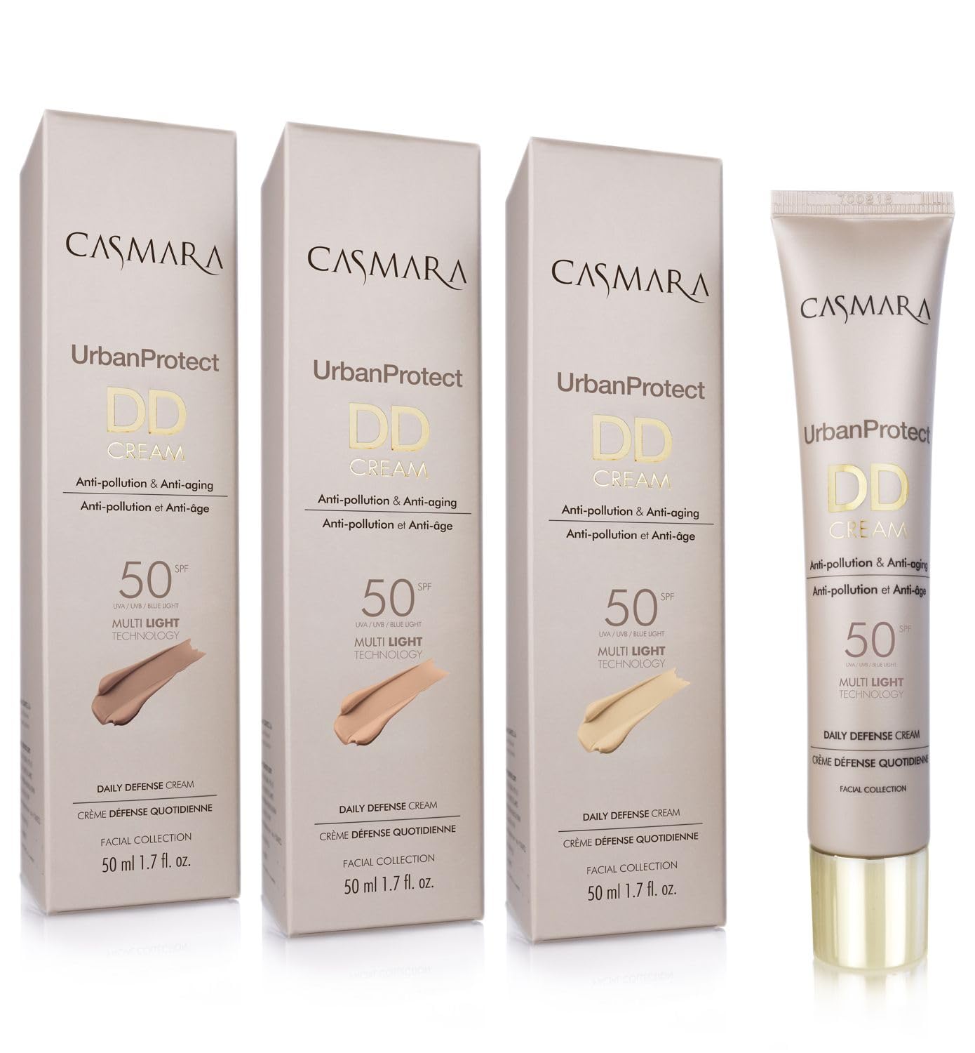Casmara Urban Protect DD Cream SPF 50, 50ml (00) | Daily Defense Cream with Anti-Pollution & Sun Protection