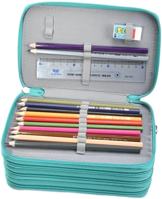 XSDIAQG 4 層ジッパー大容量 PU 鉛筆ケース 72 色鉛筆カーテン学生鉛筆ケース文房具ボックス セット(B)