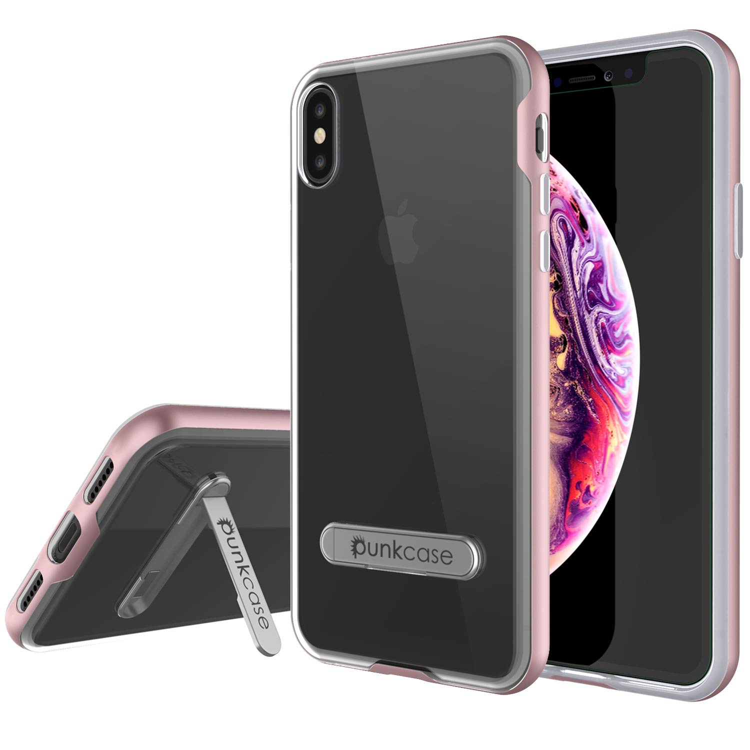 PunkCase Cover multistrato ultra sottile e protettiva per iPhone X (5,8 pollici) (2017) (arcobaleno