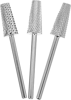 3pcs Women Nail Drill Bits Cone-shaped Tungsten Carbide Polishing Grinding Heads for Manicure Nail Art DIY Home Salon Use