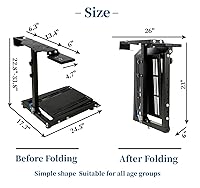 Vista 6 de Anman Racing Steering Wheel Stand with Gear Shifter and Pedal Mount for Logitech G25 G27 G29 G920 Thrustmaster Folding Gaming Racing Sim Cockpit