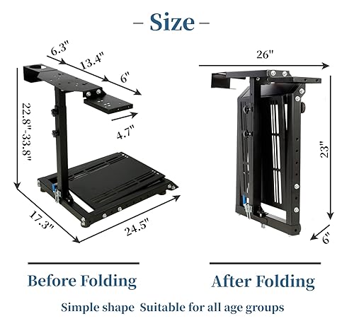 Miniatura 6 de Anman Racing Steering Wheel Stand with Gear Shifter and Pedal Mount for Logitech G25 G27 G29 G920 Thrustmaster Folding Gaming Racing Sim Cockpit
