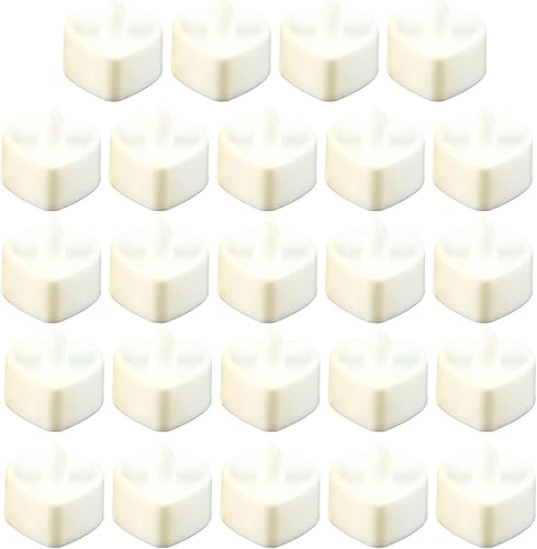 Miniatura 1 de Talent Star 24Pcs Heart Shape LED Tealight Candles, Flameless Flickering Candle Lights with Artificial Flower Petals for Wedding, Valentine's Day,