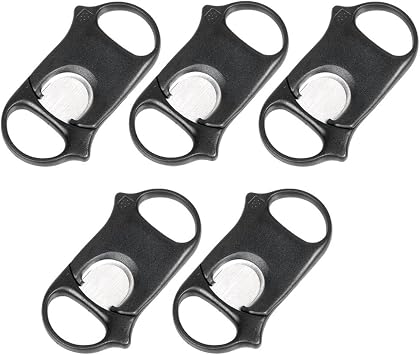 Cigar cutter Black Stainless Steel Dual Blade Regular Circle 5 Pack