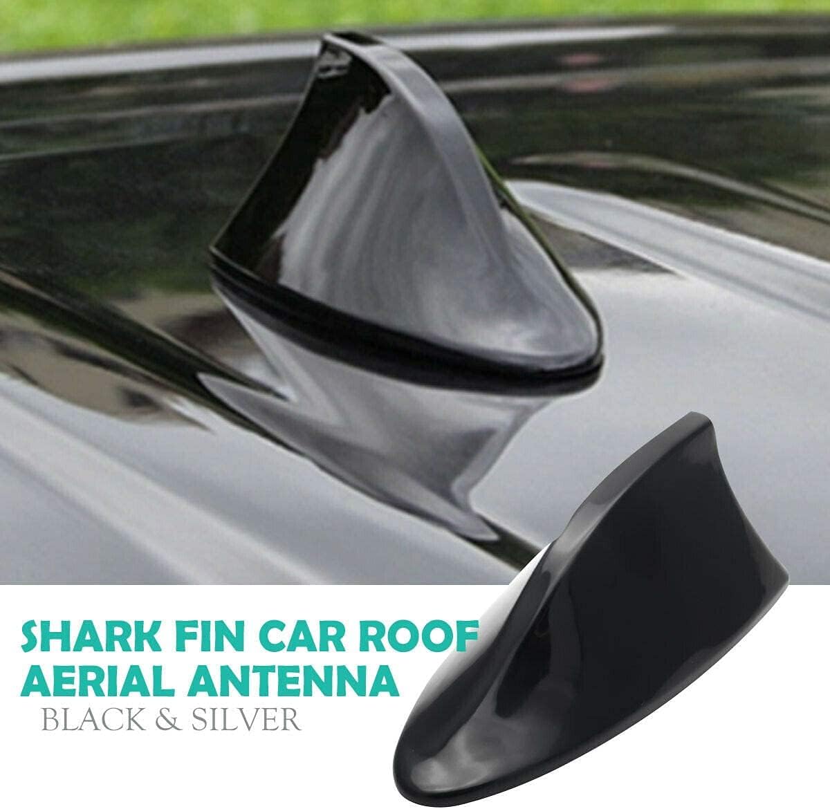 Unifizz Black Car Shark Fin Shape Air Cover with Waterproof Adhesive Base for AM/FM Car