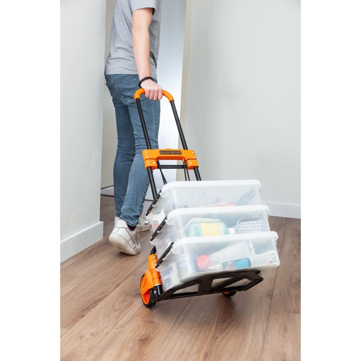 Black+Decker BXWT-H200 - Carretilla de Mano, Color Negro y Naranja