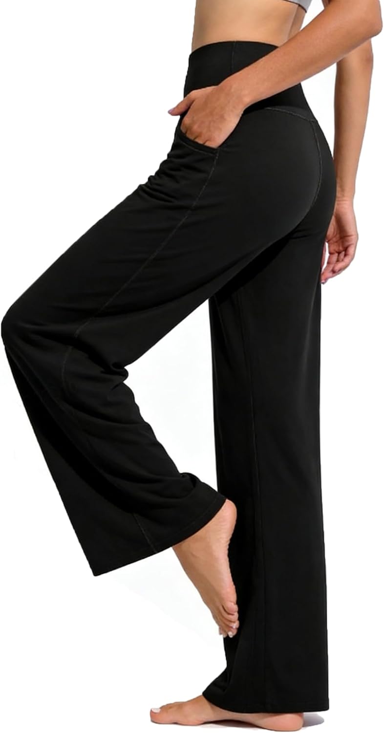 TOPYOGAS High Waisted Wide Leg Yoga Pants for Women with Pockets - Image 2